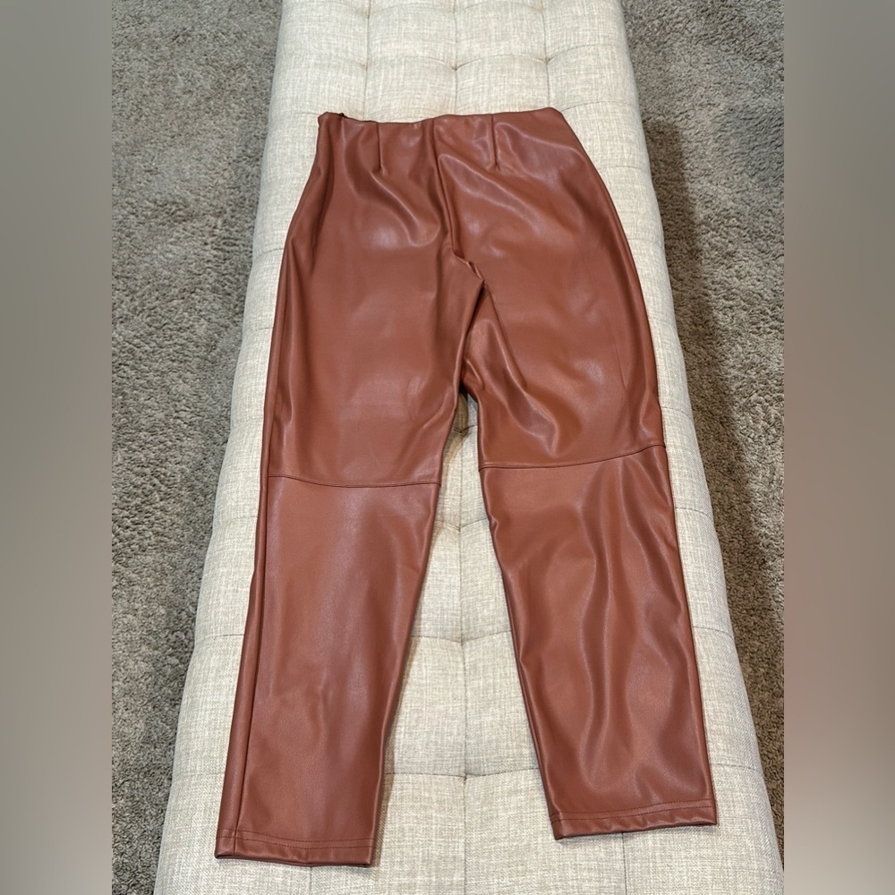Vegan Leather High-Waisted Legging by Fabletics in Camel - Size L - NWOT - Picture 7 of 11